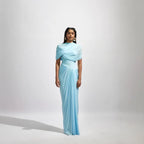 Damen Maxikleid mit eleganter Drapierung und asymmetrischen Cut-Outs R&B