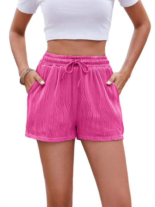 Damen Sportliche Shorts mit elastischem Bund und Raffmuster R&B