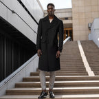 Herren eleganter Dufflecoat mit tiefem Revers und praktischen Taschen R&B