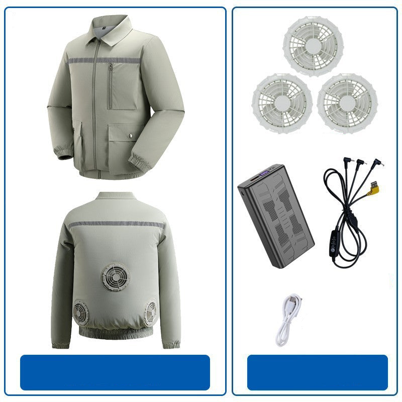 Herren nan belüftete Arbeitsjacke mit integrierten Lüftern, USB-Stromanschluss und reflektierenden Einsätzen R&B