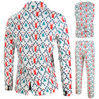 Herren elegantes Anzug-Set mit kreativem Schneeflocken-Muster