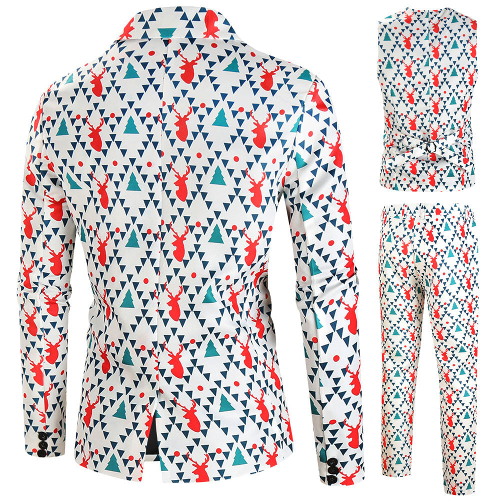 Herren elegantes Anzug-Set mit kreativem Schneeflocken-Muster