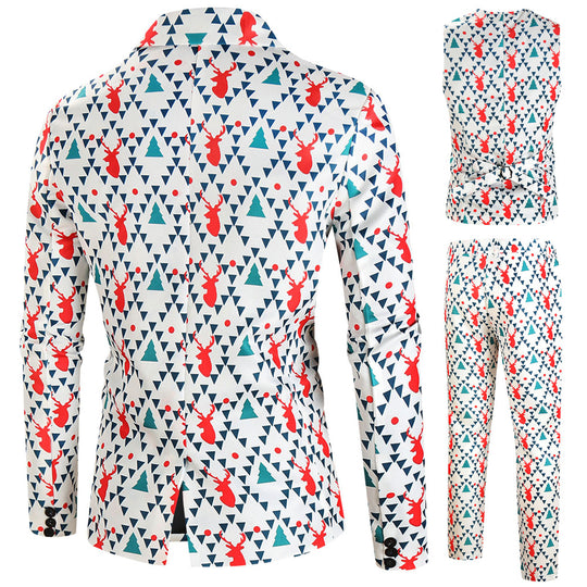 Herren elegantes Anzug-Set mit kreativem Schneeflocken-Muster R&B