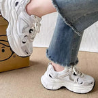 Damen Sportliche Chunky Sneakers mit atmungsaktiver Struktur und dämpfender Sohle