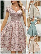 Damen Sommerliches Maxikleid mit Rüschendetails und elastischem Taillenbereich R&B