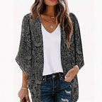 Damen Kimono-Jacke mit trendigem Muster und lockerem Schnitt R&B