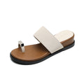 Damen modische Zehentrenner-Sandalen mit breitem Riemen und stylishen Akzenten