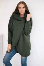 R&B | Zip Kapuzenpullover mittellange Fleece Sweatjacke