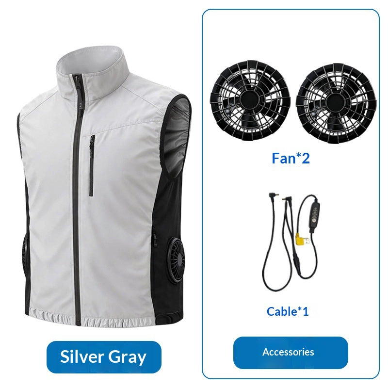 Unisex nan ergonomische Kühlweste mit integrierten Ventilatoren und Akkuanschluss R&B