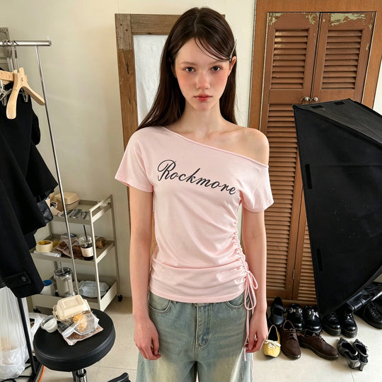 Damen asymmetrisches Casual-Shirt mit raffinierten Rüschendetails R&B