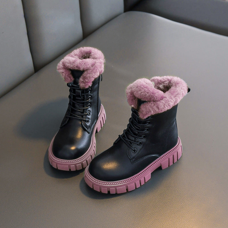 Damen Winterboots mit Futter und robuster Profilsohle