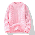 Herren Grobstrickpullover mit Zopfmuster und lässigem Schnitt R&B