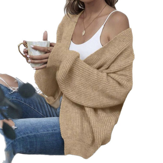 Damen Großer Strickcardigan mit voluminösen Ärmeln und eleganter Struktur R&B