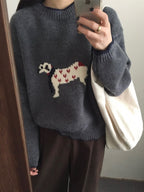 Damen kuscheliger Pullover mit Tiermotiv R&B