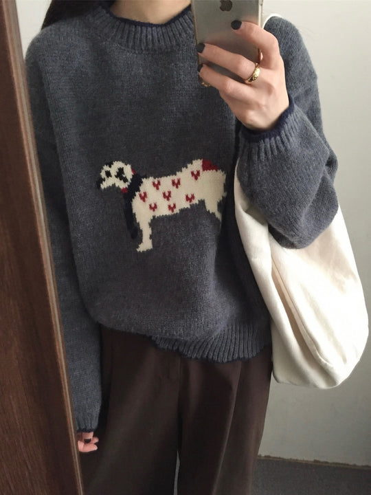 Damen kuscheliger Pullover mit Tiermotiv R&B