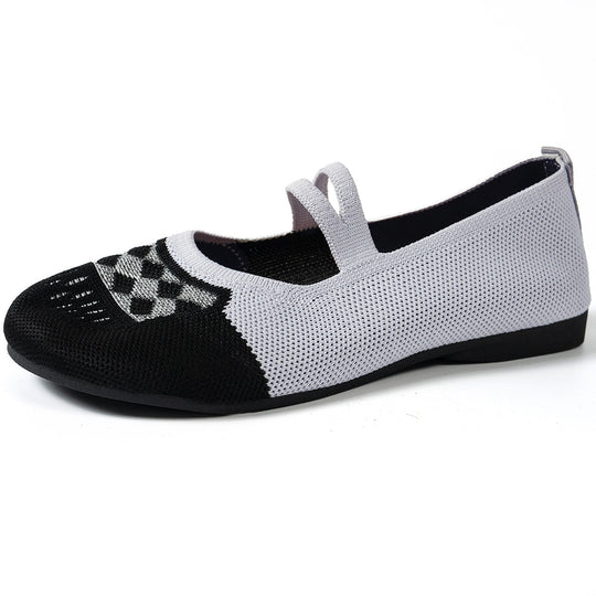 Damen atmungsaktive Strick-Ballerinas R&B
