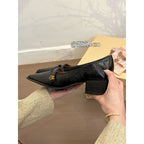 Damen elegante Ballerinas mit modischen Riemen und komfortablem Blockabsatz R&B