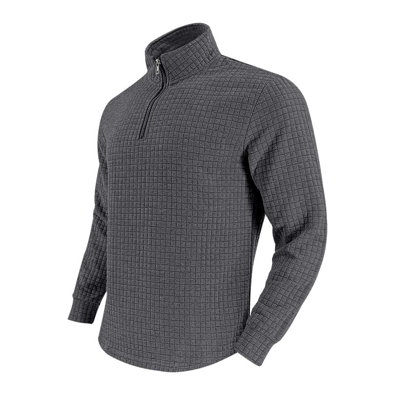 Herren Thermo-Fleecepullover mit Reißverschluss und strukturiertem Design R&B