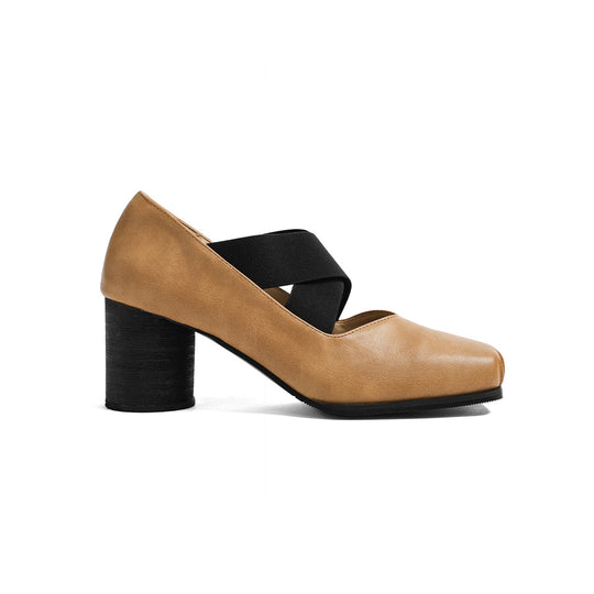 Damen elegante Ballerinas mit elastischen Riemen und glänzender Leder-Oberfläche R&B