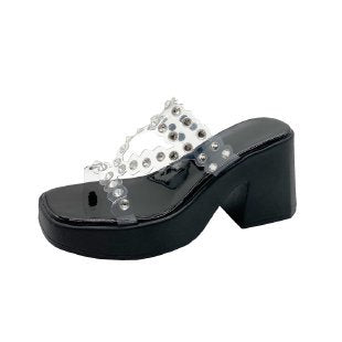 Damen Plateau-Pantoletten mit glitzernden Details R&B