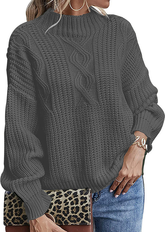 Damen Strickpullover mit elegantem Zopfdesign und modernem Schnitt R&B