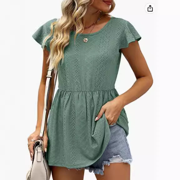 Damen Sommerliches Blusenshirt mit Rüschendetails R&B