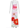 Damen Maxi Kleid mit floralem Print und spaghetti-Trägern R&B