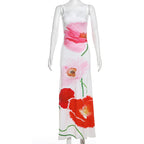 Damen Maxi Kleid mit floralem Print und spaghetti-Trägern R&B