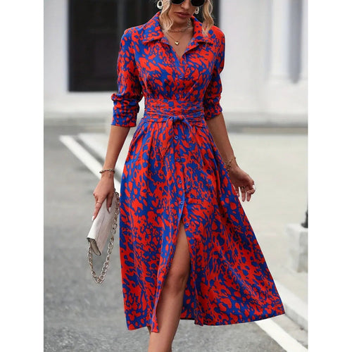 Damen Maxikleid mit eleganter Wickeloptik und raffinierten Blumendetails R&B