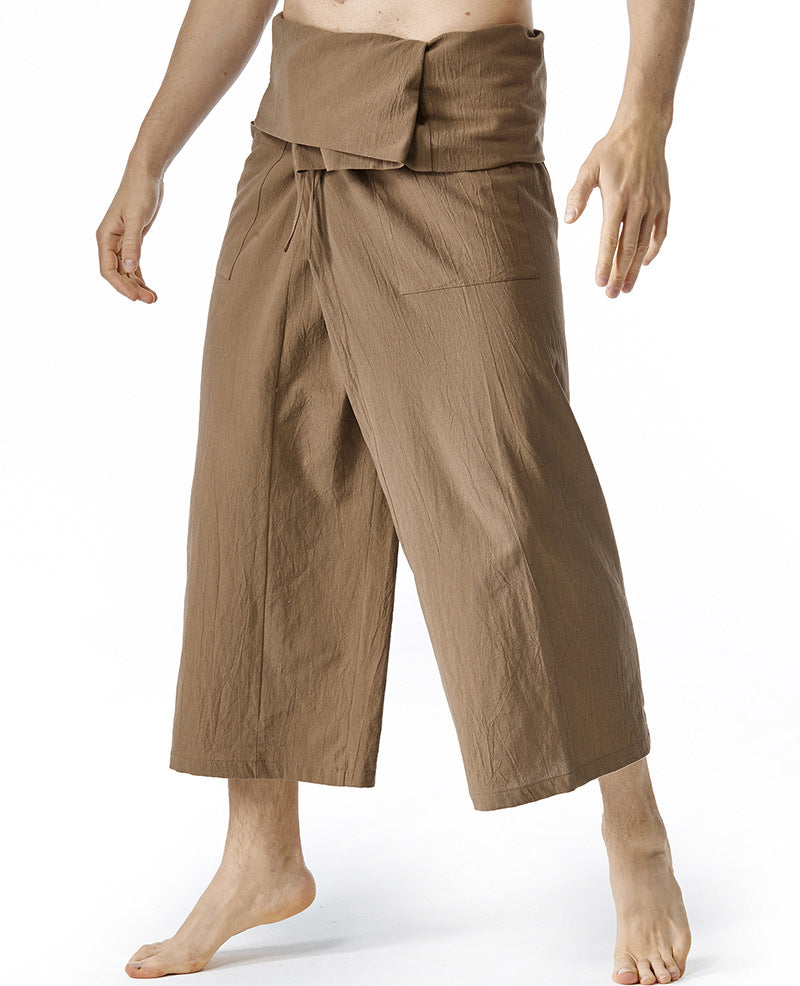 Herren lässige Bundfaltenhose mit praktischen Seitentaschen R&B