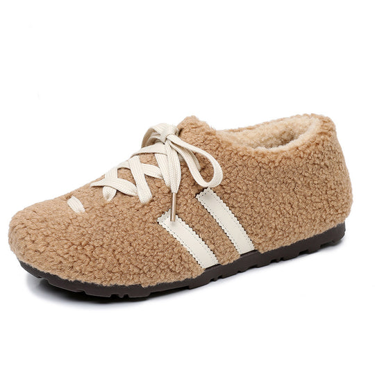 Damen Komfortable und warme Fleece-Hausschuhe mit rutschfester Sohle R&B