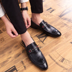 Herren Elegante Mokassins aus hochwertigem Leder mit modischem Schnallenverschluss R&B