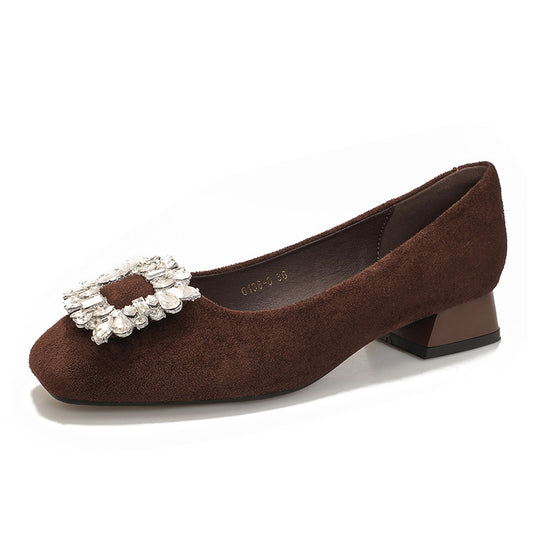 Damen Ballerinas mit funkelndem Kristallschmuck R&B