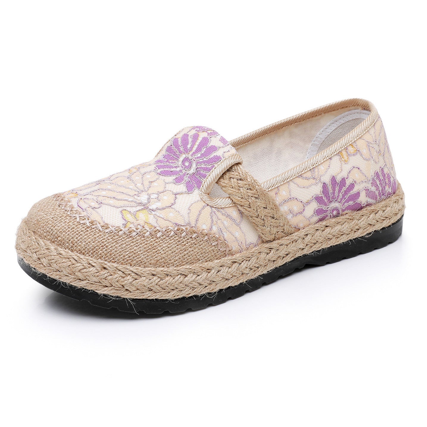 Damen bequeme Slip-On Freizeitschuhe mit floralem Dekor R&B