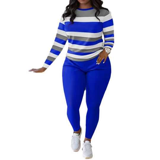 Damen Sportliches Langarmshirt mit modernen Streifen und bequemer Passform R&B