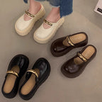 Damen Modische Plateau-Clogs mit glänzendem Detail und rutschfester Sohle R&B