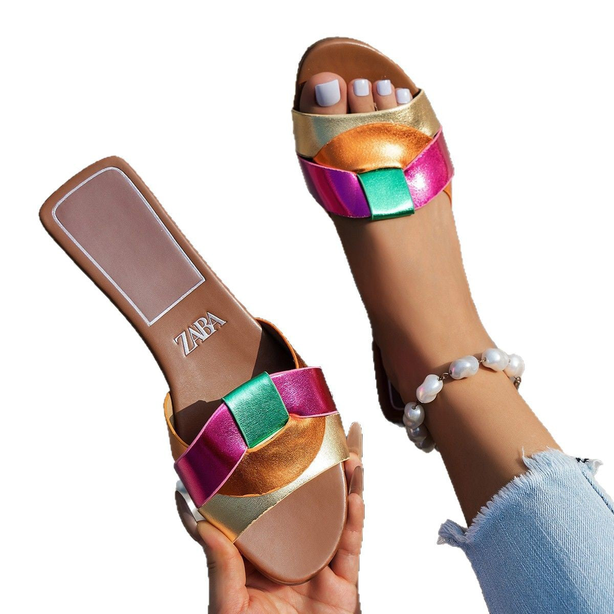 Damen Modische Riemchen-Sandalen mit elegantem Schleifen-Design und komfortabler Fußbettung R&B