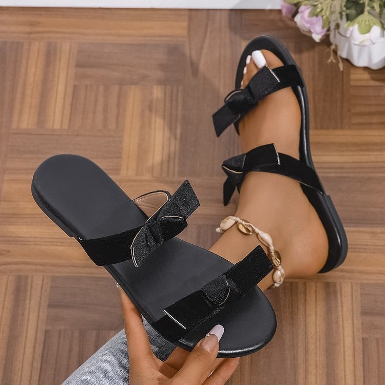Damen bequeme Slides mit modischem Schleifen-Design R&B