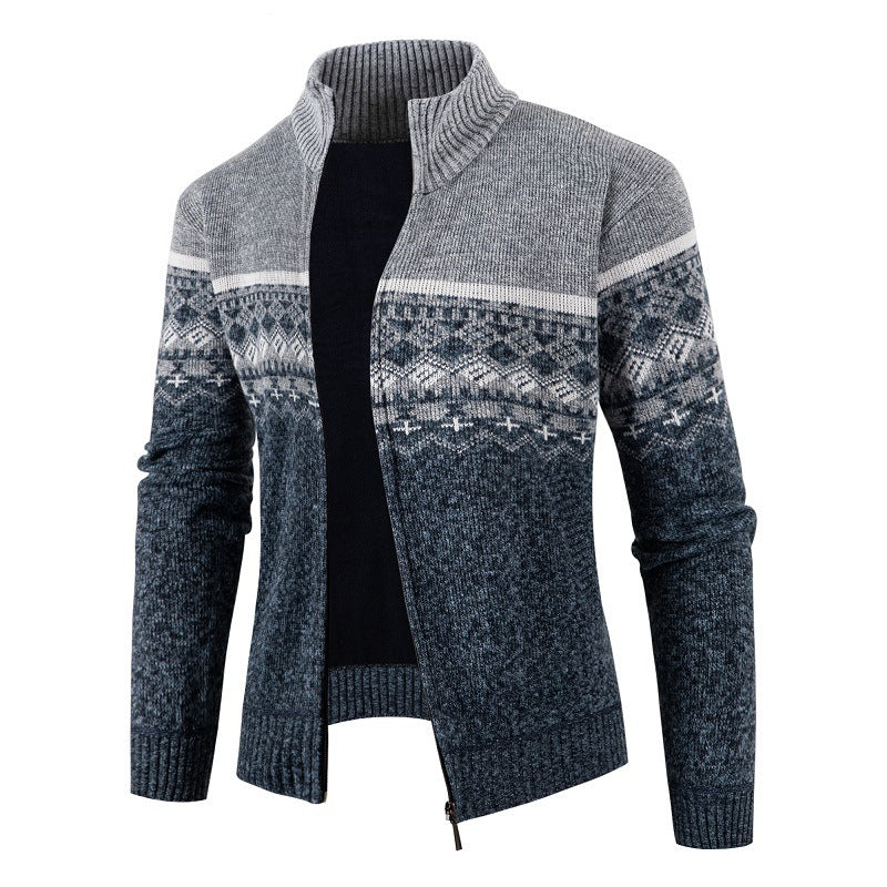 Herren modische Strickjacke mit hohem Kragen R&B