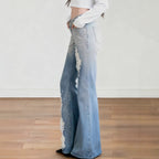 Damen Schlagjeans mit modischen Destroyed-Details und komfortablem Sitz R&B