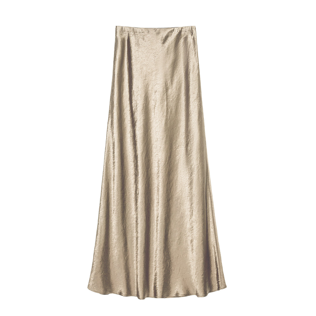 Damen Eleganter Maxirock aus satinierter Viskose R&B