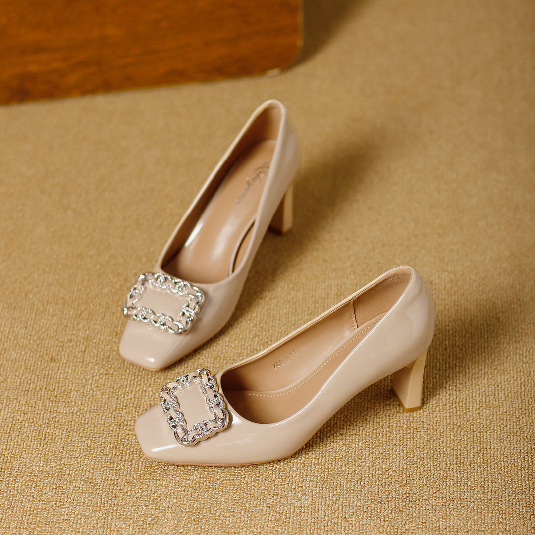 Damen elegante Pumps mit edel verzierter Schuhspitze R&B