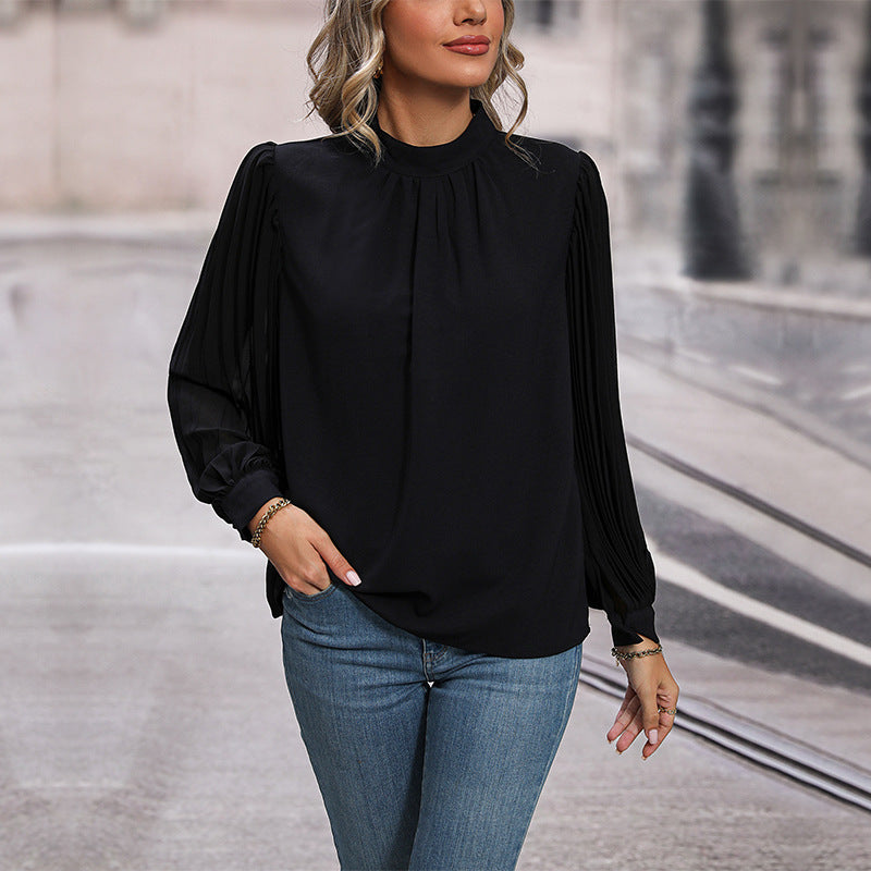 Damen Bluse mit eleganten Faltenärmeln R&B