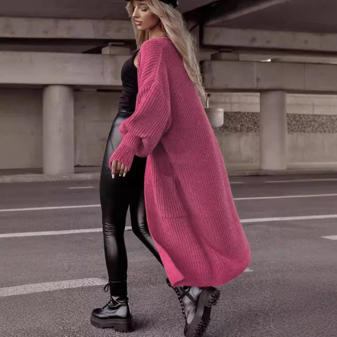 Damen Grobstrickmantel im lässigen Oversized-Stil mit tiefen Taschen R&B