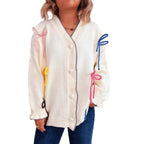 Damen Strickjacke mit bunten Schleifendetails R&B