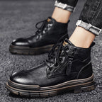 Damen Robuste Lederstiefel mit praktischem Reißverschluss und dämpfender Sohle R&B