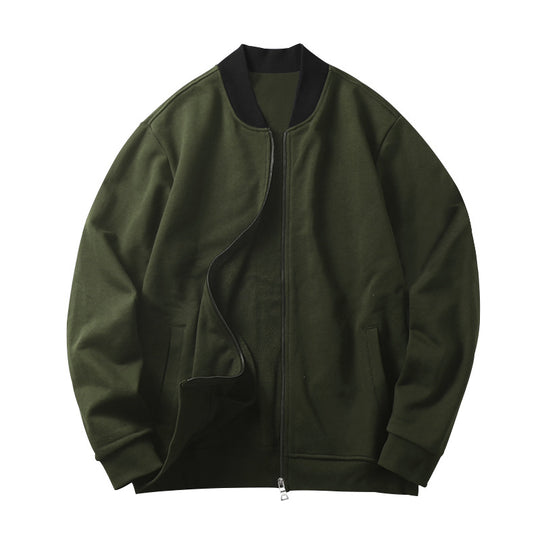 Herren sportlicher Bomberjacke mit verdecktem Reißverschluss und elastischen Bündchen R&B