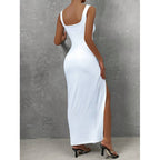 Damen Cut-Out Maxikleid mit seitlichem Schlitz und hochwertigem Material R&B