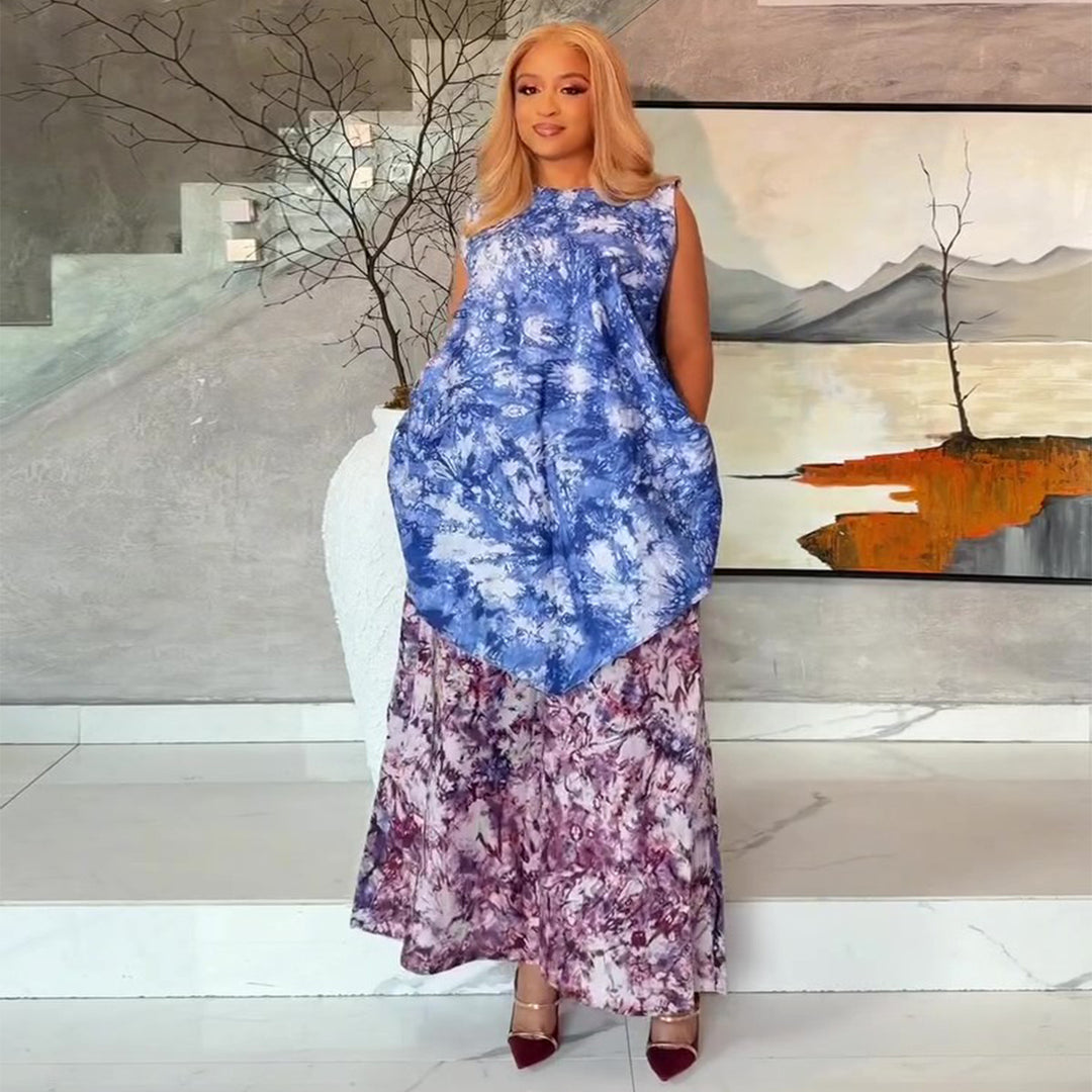 Damen Maxikleid mit asymmetrischem Design und praktischem Taschenbereich R&B
