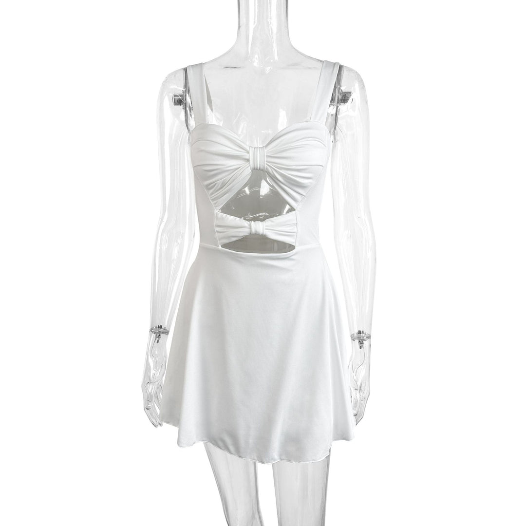 Damen Cut-Out Minikleid mit Knopfdetail und figurbetontem Schnitt R&B